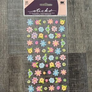 💞 New Sticko Glitter Flowers Scrapbook Stickers
